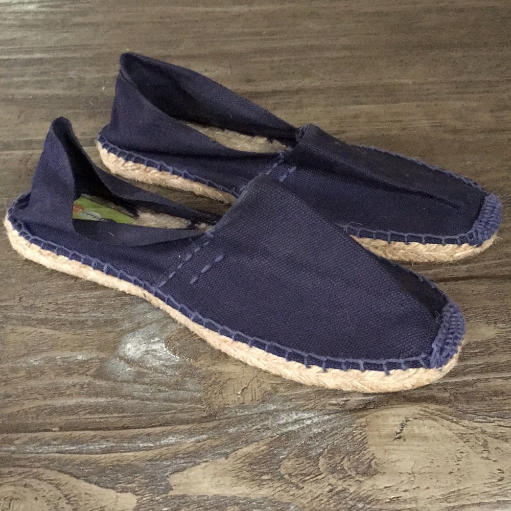 Blue espadrille flats